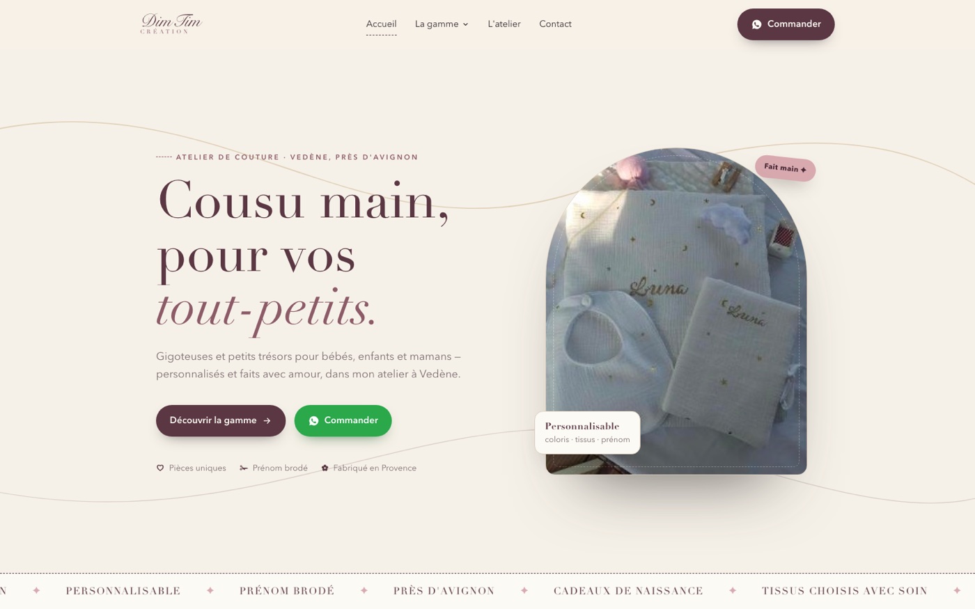 DimTim Création — boutique e-commerce réalisée par Labodev